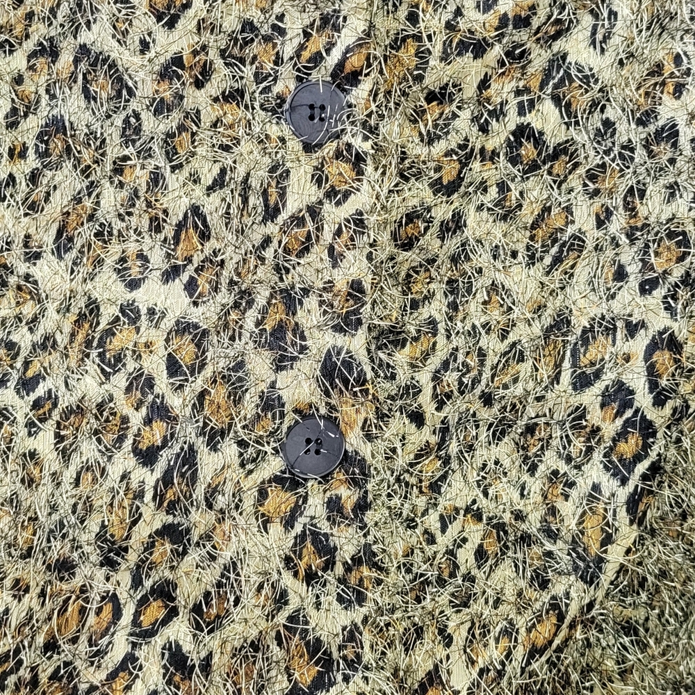 Animal Print Fuzzy/eyelash Fabric Jacket Size 14 - Picture 4 of 6